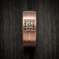 14K Rose Gold and Black Diamond Men's Ring Custom Band