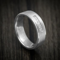 14K White Gold Men's Ring with Diamonds Custom Wedding Band
