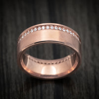 14K Rose Gold Men's Ring with Diamonds Custom Wedding Band