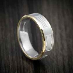 14K Two-Tone Yellow and White Gold Men's Ring Custom Wedding Band