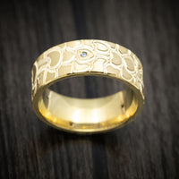 14K Yellow Gold Men's Ring Custom Diamond Wedding Band