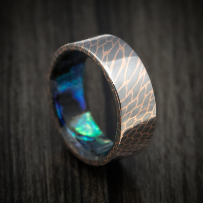Superconductor Men's Ring with Abalone Sleeve Custom Made Band