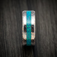 Superconductor Men's Ring with Opal Inlay Custom Made Band