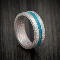 Superconductor Men's Ring with Turquoise Inlay Custom Made Band