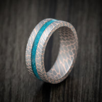 Superconductor Men's Ring with Turquoise Inlay Custom Made Band