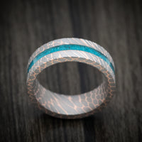 Superconductor Men's Ring with Turquoise Inlay Custom Made Band