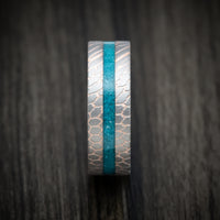 Superconductor Men's Ring with Turquoise Inlay Custom Made Band