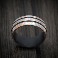 Superconductor Men's Ring with Cerakote Sleeve and Inlays Custom Made Band