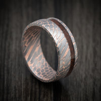 Superconductor Men's Ring with Dinosaur Bone Inlay Custom Made Band