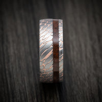 Superconductor Men's Ring with Dinosaur Bone Inlay Custom Made Band