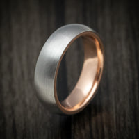 Titanium Men's Ring with 14K Gold Sleeve Custom Made Wedding Band