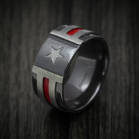 Black Zirconium Hero Men's Ring Custom Made Band