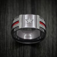 Black Zirconium Hero Men's Ring Custom Made Band
