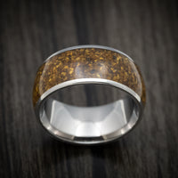 Titanium and Gold Tiger's Eye Men's Ring Custom Made Stone Inlay Band