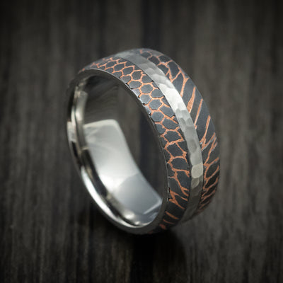 Titanium and Darkened Superconductor Men's Ring Custom Made Band