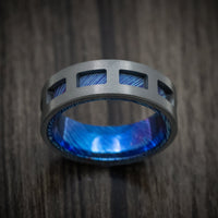 Black Titanium and Kuro-Ti Cut-Through Window Men's Ring Custom Made