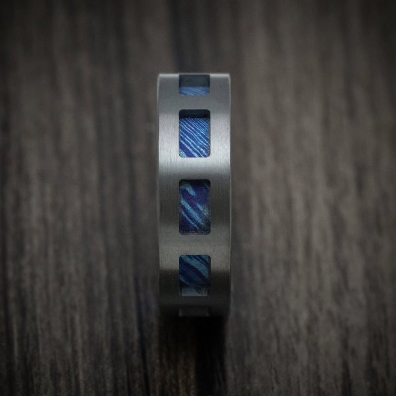 Black Zirconium and Kuro-Ti Cut-Through Window Men's Ring Custom Made