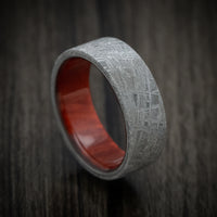 Gibeon Meteorite Men's Ring with Wood Sleeve Custom Made Band