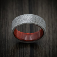 Gibeon Meteorite Men's Ring with Wood Sleeve Custom Made Band
