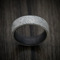 Gibeon Meteorite Men's Ring with Forged Carbon Fiber Sleeve Custom Made Band