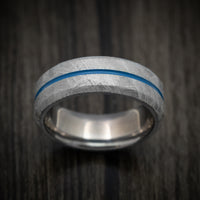 Gibeon Meteorite Men's Ring with Tantalum Sleeve and Cerakote Inlay
