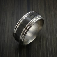Carbon Fiber Double Inlay and Titanium Ring Style Weave Pattern