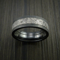 Gibeon Meteorite in Black Titanium Wedding Band Made