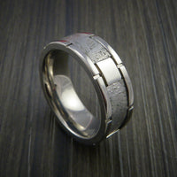 Titanium Men's Ring with Segmented Gibeon Meteorite Inlay Custom Made ...
