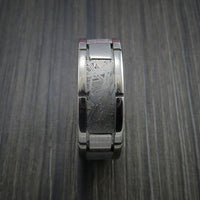 Gibeon Meteorite in Titanium Wedding Band Made to any Sizing and Width