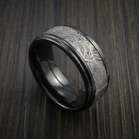 Gibeon Meteorite in Black Titanium Wedding Band Made to any Sizing and Width
