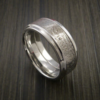 Cobalt Chrome Men's Ring with Gibeon Meteorite Inlay Custom Made Weddi ...