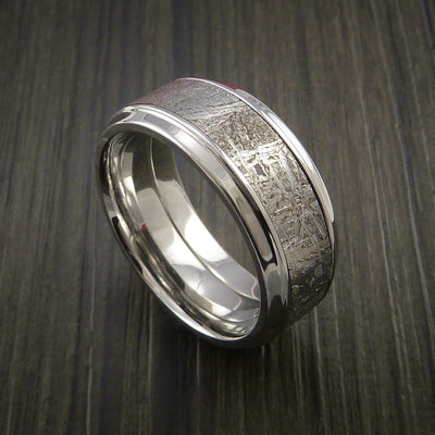 Gibeon Meteorite in Cobalt Chrome Wedding Band