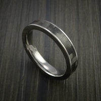 Carbon Fiber Narrow Titanium Ring Style Weave Pattern Custom Made
