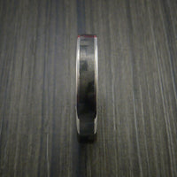 Carbon Fiber Narrow Titanium Ring Style Weave Pattern Custom Made