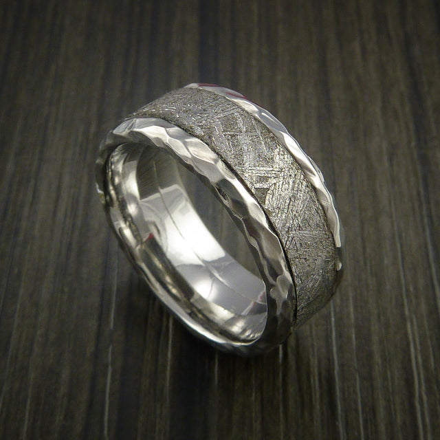 Gibeon meteorite in a cobalt chrome men’s wedding band
