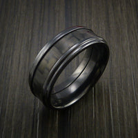 Black Titanium and Carbon Fiber Ring Custom Made Band