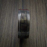Black Titanium and Carbon Fiber Ring Custom Made Band