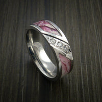 King's Camo PINK SHADOW Ring with Diamond setting in Cobalt Chrome Custom Made