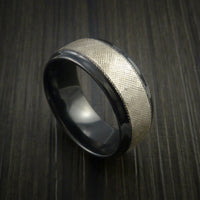 Black Titanium Ring FLORENTINE textured Band Made to Any Sizing 3-22