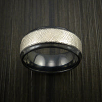 Black Titanium Ring FLORENTINE textured Band Made to Any Sizing 3-22