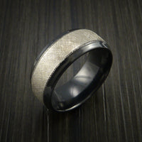 Black Titanium Ring FLORENTINE textured Band Made to Any Sizing 3-22