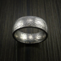 Damascus Steel Ring Stripe Pattern Wedding Band Zebra Look