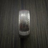 Damascus Steel Ring Stripe Pattern Wedding Band Zebra Look