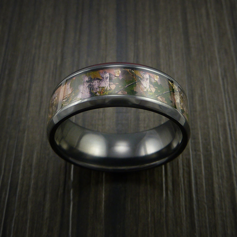 King's Camo MOUNTAIN SHADOW and Black Titanium Ring Traditional Style Band Made Custom