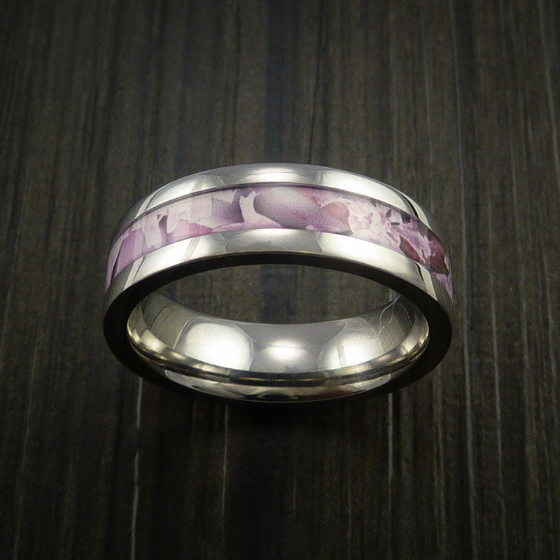 King's Camo Pink Shadow and Titanium Ring Camo Style Band Made Custom