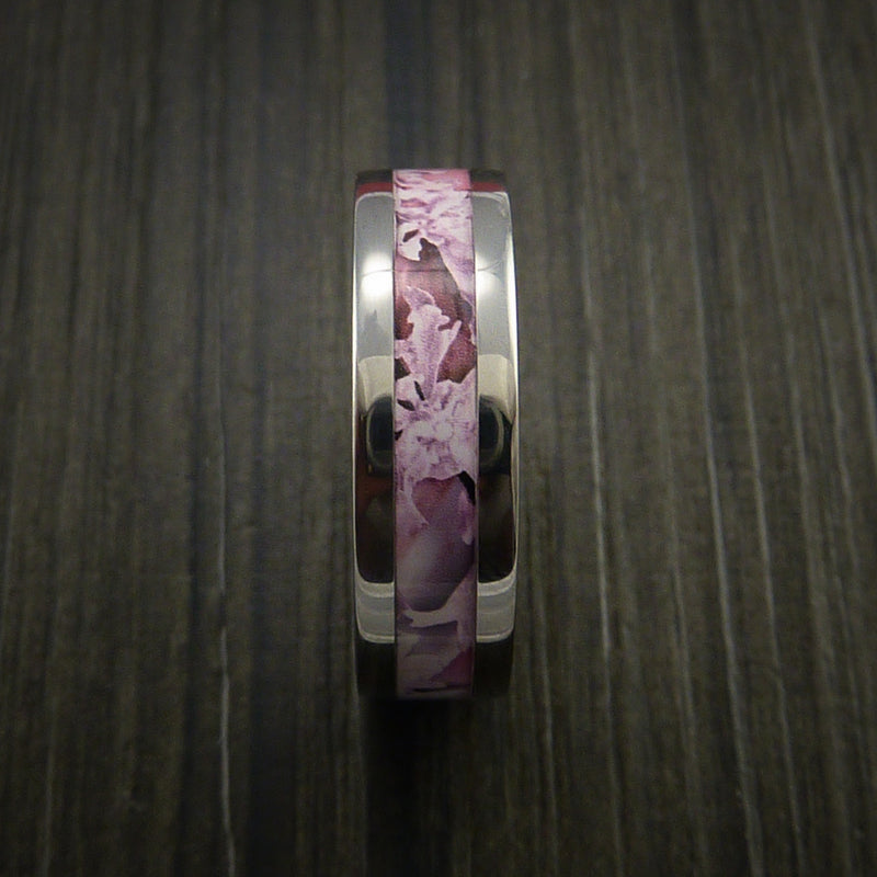 King's Camo Pink Shadow and Titanium Ring Camo Style Band Made Custom