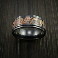 King's Camo Field Shadow and Black Titanium Ring Traditional Style Band Made Custom
