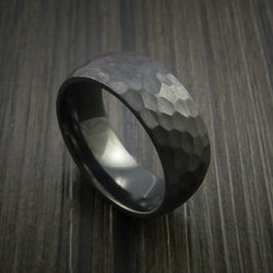 Black Zirconium Ring Hammer Finish Custom made Band to any Sizing