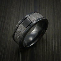 Gibeon Meteorite in Black Zirconium Wedding Band Made to any Sizing and Width