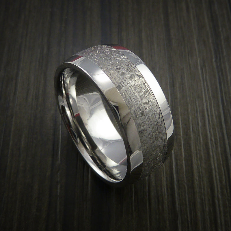 Meteorite Ring Wedding Ring Set, Cobalt Chrome Ring Sleeve USA Made Custom  Artisan Jewelry - Etsy